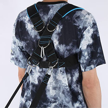 Weight Bearing Shoulder Strap Pulling Sled Harness Vest for Speed Agility Training - color: Black Blue