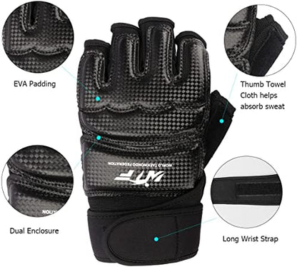 Punch Bag Training Gloves, LangRay MMA Grappling Gloves for Sparring Martial Arts Boxing Training for Adults and Kids - size: Small, style: Taekwondo Black