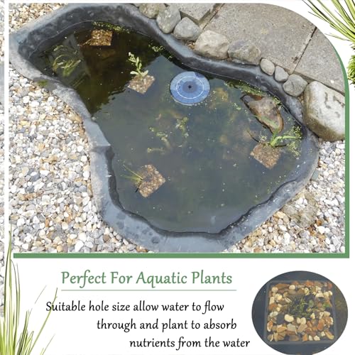 16 Pcs 9 Inch Square Aquatic Plant Baskets for Hydroponics Water Garden Plant Pots Black Plastic Mesh Basket Plastic Mesh Pond Containers for Live Aquarium Plants - style: 9" Square-16 PCS