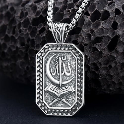 PELOVNY Allah Necklace for Men Women 925 Sterling Silver Islam Allah Pendant Chain Islamic Muslim Religious Jewelry Gifts - color: Allah-01