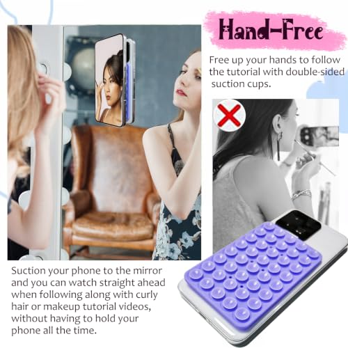 JingJinYY Anteel 2 Pack Double Sided Silicone Suction Cup Phone Case Mount, Hands-Free Strong Grip Silicon Phone Holder for Selfies and Videos, Non Slip Phone Accessories (Lavender) - color: Lavender