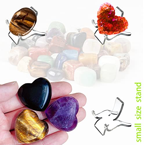 12 PCS Rock Display Stand Mini Acrylic Easel Stands ( 3 Sizes ) Acrylic Rock Holder Rock Stands for Display Multiple Sizes Small Collectibles - Crystal Painted Rock Geodes Rock Mineral Agate Fossil - size: 12 PCS ( 4* large+4* medium+4* small )