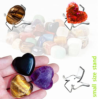 12 PCS Rock Display Stand Mini Acrylic Easel Stands ( 3 Sizes ) Acrylic Rock Holder Rock Stands for Display Multiple Sizes Small Collectibles - Crystal Painted Rock Geodes Rock Mineral Agate Fossil - size: 12 PCS ( 4* large+4* medium+4* small )