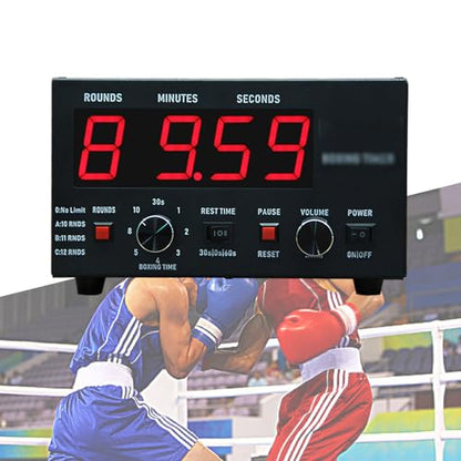 Led Interval Timer, Professional Adult Timer, Selectable Workout Time and Cycle Reps, Adjustable Sound,for Gym,Kickboxing,Red - color: Red