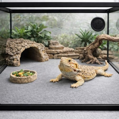 Mechpia 47" x 24" Large Reptile Carpet Terrarium Liner Bedding Reptile Substrate Mat Tank Accessories for Bearded Dragon Snake Lizard Tortoise Leopard Gecko (Grey) - color: Grey