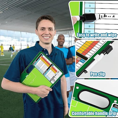 Torlam Magnetic Dry Erase Coach Board, Baseball, Soccer, Football, Basketball Coaching Clipboard - style: Soccer