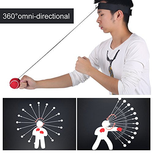 Boxing Fight Ball Reflex, Boxing Ball with Headband Trainer Fitness Equipment Reflex Headband Hand Eye Coordination Accesorios para Entrenar Reflex