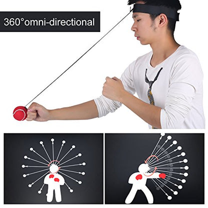 Boxing Fight Ball Reflex, Boxing Ball with Headband Trainer Fitness Equipment Reflex Headband Hand Eye Coordination Accesorios para Entrenar Reflex