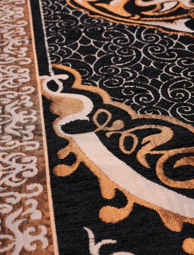Islamic Prayer Rug Masjid Pattern Thin Mat 1pc Muslim Portable Blanket Ramadan Eid Gift Rug Turkish Prayer Carpet - Black, Styled - color: 1pc Blackd
