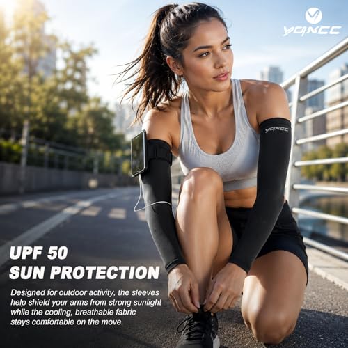 YQXCC 6 Pairs Arm Sleeves UV Sun Protection Sport Compression for Men Women - color: 2 Pairs Black/ 2 Pairs White/ 2 Pairs Blue