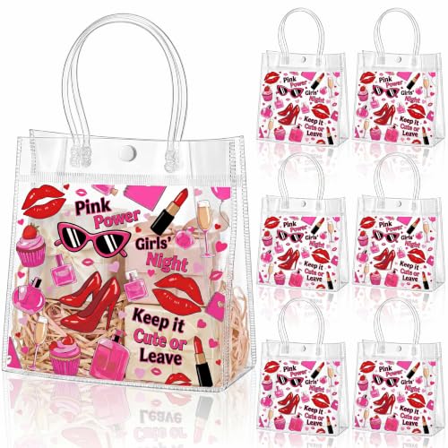 Aliceset 20 Pcs Pink Goodie Bags with Handles Girls night Party Favors - style: Pink Girl