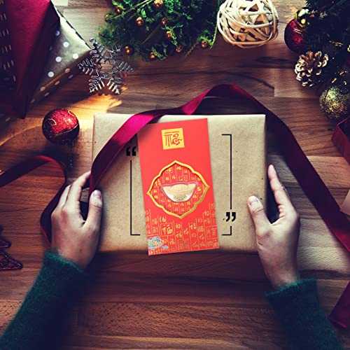 NUOBESTY 2pcs Chinese Style Red Envelopes for Year Premium Money Packets Lunar Year Bags Unique Patterns for Cash Spring Festival Celebrations
