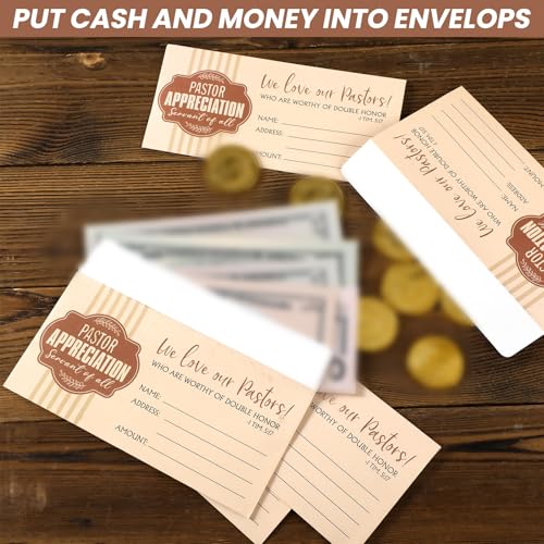 Woanger 500 Count Offering Envelopes Pastor Appreciation Cards for Bill Size Checks and Cash Tithes and Offering - style: Pastor