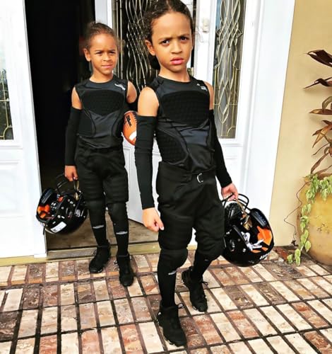 COOLOMG Youth Chest Protector Baseball Softball Football Lacrosse | Padded Compression Shirt Sleeveless Rib Heart Sternum Guard - color: Black, size: Large