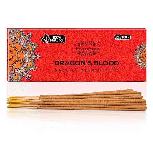 Dragon Blood Incense Sticks, 100%-Natural Charcoal Free Organic Non Toxic Clean Burning Handmade Insence Sticks 100 gm Pack, Meditation Gifts – Spritual Cleansing - color: Dragon Blood