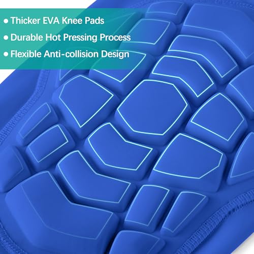Knee Pads Compression Leg Sleeve Wrestling Volleyball Football Knee Pads, Knee Compression Sleeve for Youth Adult, 1 pair of Knee Sleeves ((#1) Blue-2pcs,Medium) - color: (#1) Blue-2pcs, size: Medium