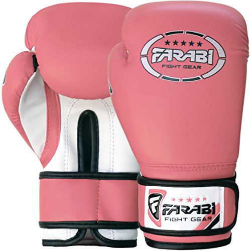 Farabi Boxing Gloves Kids Junior Muay Thai Kick Boxing Training MMA Punching Bag - color: Pink, size: 6OZ