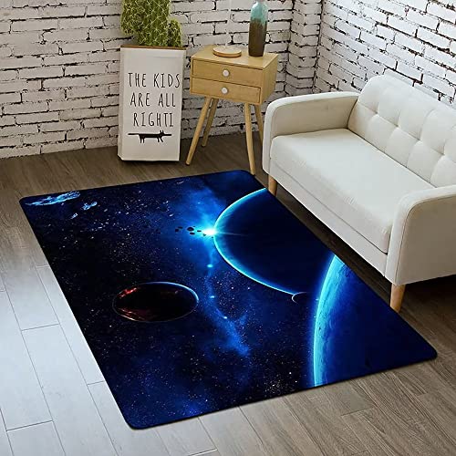 Outer Space Rug for Boys Room 3x5 ft Galaxy Carpet for Kids Bedroom Soft Non-Slip Solar System Area Rug 3D Planet Universe Rug for Living Room - color: Style Aa, size: 3' x 5' (Rectangular)