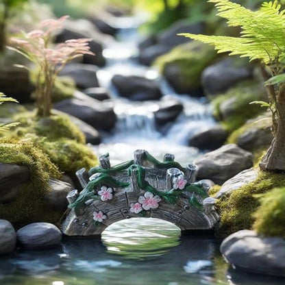 MUAMAX Fairy Garden Bridge Mini Bridge for Fairy Garden Flower Bridge Resin Arched Artificial Little Bridge Micro Landscape Bridge for Dollhouse Ornaments Fairy Garden Accessories
