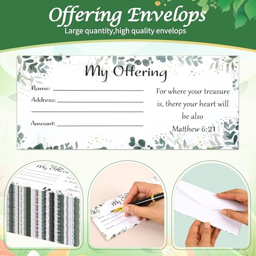 Tithes and Offering Envelopes for Church Donation - Bill Size for Checks and Cash (500 Count)
