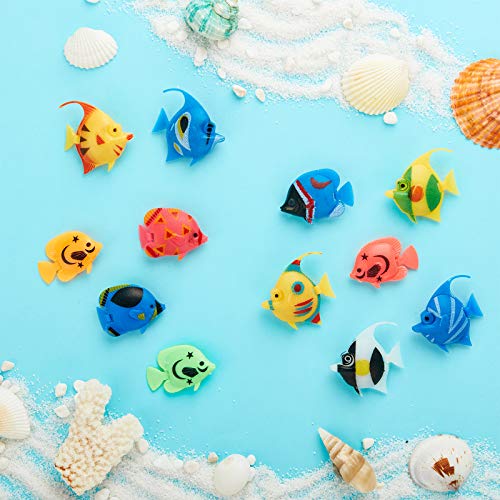 Weewooday 20 Pcs Artificial Moving Fishes Plastic, Random Fish | Floating Lifelike Fishes Tank Ornament Aquarium Decorations - style: Random Fish