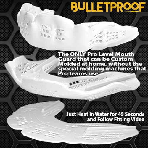 Bulletproof MMA & Boxing Mouth Guard: Thinnest Most Breathable Mouthguard! | 3X Stronger for Fighting: Boxing, Martial Arts, Muay Thai, Taekwondo, Sparing, Jiu Jitsu etc. Men & Women. Braces Option too! - color: Clean White, size: FIGHTING