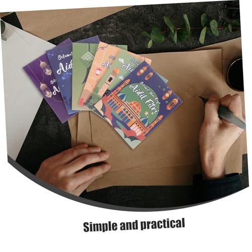 SHOWERORO 6pcs Eid Money Envelopes for Cash Unique Eid Designs Spacious Paper Blessing Envelopes for Ramadan Celebrations and Generous Gifting