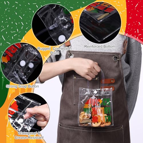 Aliceset 24 Pcs Black History Month Gift Bags with Handles Bulk Clear PVC African Favor Bags Plastic Gift Wrap Totes African Party Gifts Bulk for Bhm Mlk Day Supplies(6.31"x 5.91"x 3.15") - style: Black History Month