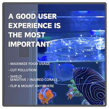 Magnetic Coral Feeding Ring - N52 Magnet, Never Yellow, Reef Safe | food corral, target feeding, LPS SPS, floating pellet catcher, clean water, precise, no waste, feeding station