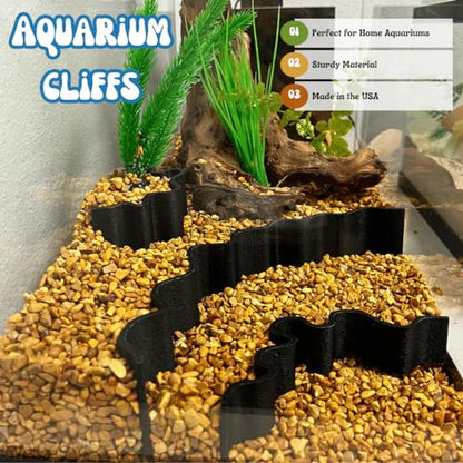 Chatelet REEFSHAPE Aquarium or Terrarium Substrate Cliffs Combo Pack | Separate Substrate Layers in Aquariums or Terrariums to Create Cliffs & Depth | Made in USA (Cliff Combo, Black) - color: Cliff Combo, Black