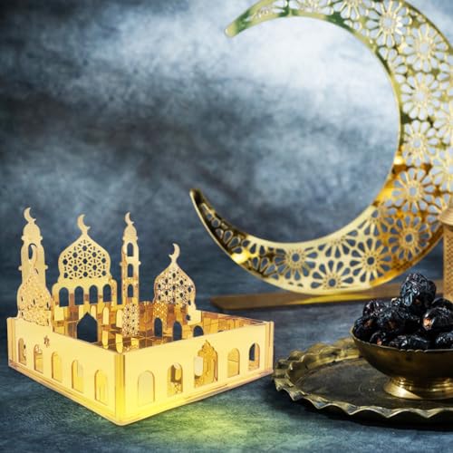 Ramadan Eid Mubarak Favor Box, Ramadan Mubarak Storage Box, Square Candy Ramadan Box for Eid Party Decoration Supplies Snack Sugar Chocolate