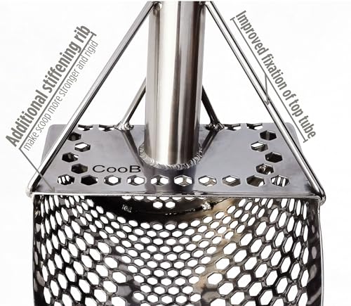 CooB Beach Sand Scoop Shovel Metal Detector Hunting Tool Monstrik v1 | Stainless Steel 1.5mm. Mixed Hexahedron 7-10mm Holes. Light and Strong Treasure Detecting Hunting Tool. Powered by CooB