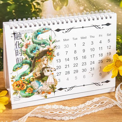 30-Pack Large Holographic Floral Snake Reptile Clear Scrapbook Stickers – Vibrant Serpent Decals with Flowers for Journals, Laptops, Water Bottles, Resin Art Projects - color: Floral Snake