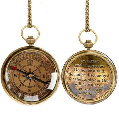 Compass with Stamped Wooden Case - style: Style 3
