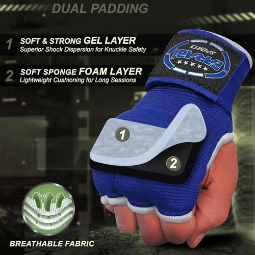 FARABI Kids Hybrid Boxing Inner Gloves Punching Boxing Gloves - color: All Blue