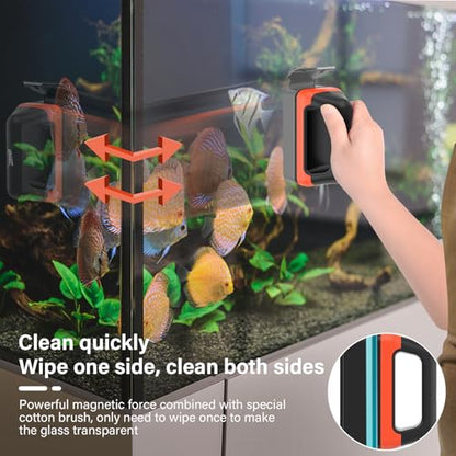 hygger Fish Tank Magnetic Glass Cleaner Two Detachable Algae Scraper for Aquarium Fish Tank，Floating Scrubber Brush Glass Algae Magnet Cleaning Tool for Small Aquariums Tank - size: S