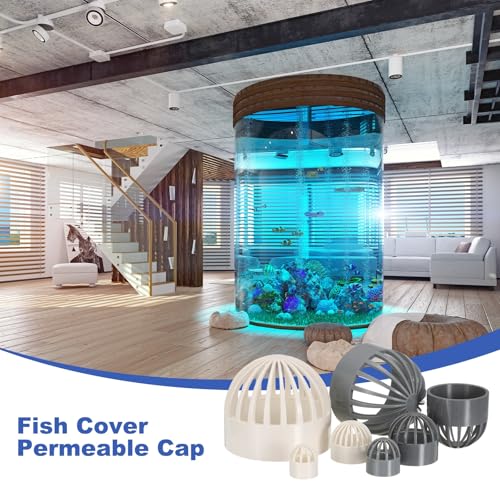 PATIKIL 2 Inch (50mm) Fish Cover Permeable Cap, 4 Pcs PVC Breathable Cap Aquarium Guard Fish Tank Intake Cover, White - color: White, size: 2Inch(50mm)