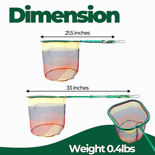 Kids Fishing Net - Extendable Telescopic Landing Net for Boy Girl Children Catching Small Fish Crab Shrimp Minnow Dragonfly Beach Pier Lake River Ocean - color: Style 3 (Green)