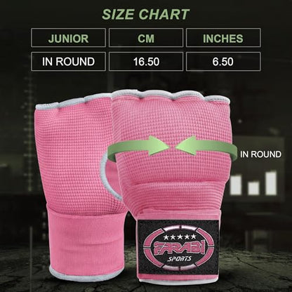FARABI Kids Hybrid Boxing Inner Gloves Punching Boxing Gloves - color: All Pink