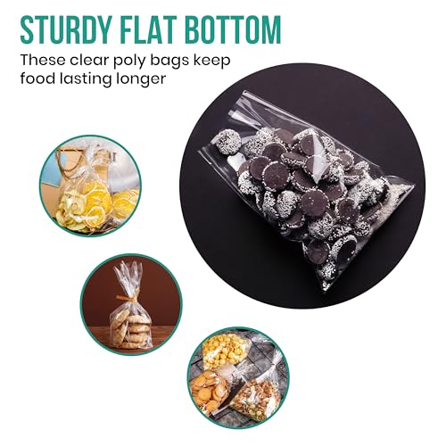 Levex - 7" x 15" (1000 Count) Open End Flat Top - 1.5-Mil Clear Poly Bags for Packaging, Shipping, Storage & Food (Bags Do Not Have a Seal or Prints) - size: 7" x 15" (1000 Pack)