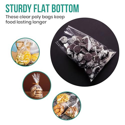Levex - 7" x 15" (1000 Count) Open End Flat Top - 1.5-Mil Clear Poly Bags for Packaging, Shipping, Storage & Food (Bags Do Not Have a Seal or Prints) - size: 7" x 15" (1000 Pack)