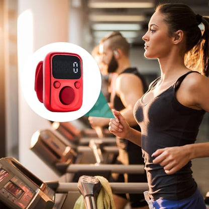Tally Counter Portable Hand Finger Counting Clicker | Smart for Family Friends Home Young People Elderly Office Daily Wear - color: Red