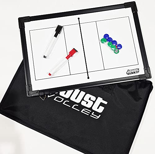 Tandem Sport Joust Magnetic Strategy Board - Dry Erase Volleyball Coach's Board - Plan Strategy, Visualize Plays - White Board for Coaching with Markers & Magnets - Volleyball Coaching Supplies