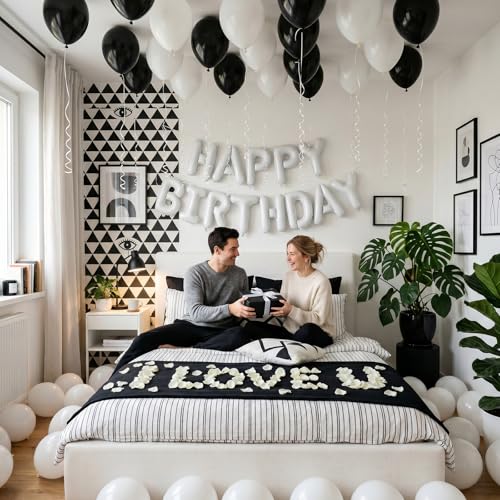 White Gold Balloon Bundle Kit, 110 Pcs 12 Inch White Beige Sand Metallic Gold Latex Balloons for Wedding Baby Shower Bridal Engagement Birthday Party Decorations