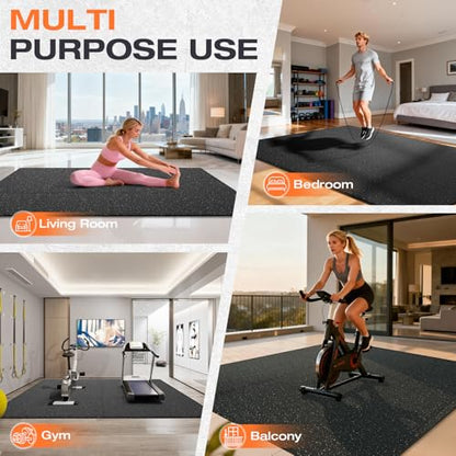 0.79'' Thick 12 Pcs 48 Sq Ft Non-Slip Rubber Top Exercise Equipment Mats, High Density EVA Foam Mats with Rubber Top, Interlocking Puzzle Gym Flooring for Home Gym, Workout Floor Mats,Black - size: 24"L x 24"W x 0.8"Th