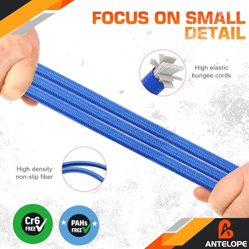 A ANTELOPE 8PK 36" Bungee Cords Premium Heavy Duty Rubber with Hooks (Blue) | Bungee Cords Heavy Duty Outdoor for Outdoor Tent, Luggage Rack, Camping, Cargo, RV, Bicycle, Transportation - style: 36" x 8pcs