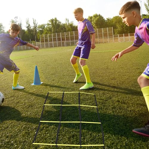 Toddmomy Training Ladder for Footwork: Nine-Square Agility Ladder Soccer and Football Training - Portable Rope Design for Speed and Agility Workouts
