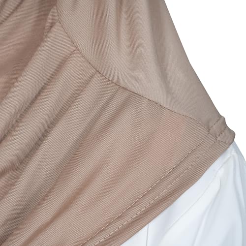 Solid Color Hijab for Women Muslim Prayer Scarfs for Women Women's Instant Hijab Modest Islamic Khimar - color: Khaki