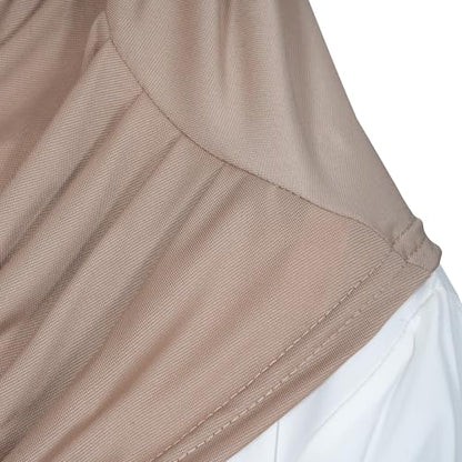 Solid Color Hijab for Women Muslim Prayer Scarfs for Women Women's Instant Hijab Modest Islamic Khimar - color: Khaki
