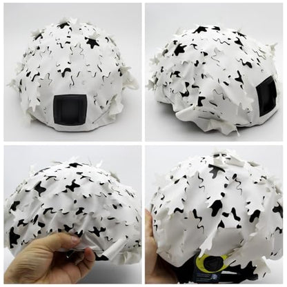Tactical Helmet Cover Breathable Mesh Camo Camouflage Helmet Cover Great for Tactical Military Gear Combat Fast Helmet - color: WH